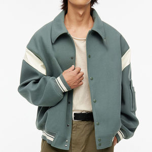 Chaqueta de invierno de alta calidad de cuero logotipo personalizado bordado Chenille parche Varsity Letterman estilo para hombres moda - Product Image 5