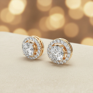 Boucles d'oreilles clous en argent sterling 925 de luxe, style hip-hop classique, halo rond, diamant moissanite VVS couleur D 0,50 CT*2 pour mariage de femmes - Product Image 6