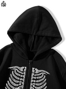 Gran oferta de sudaderas con cremallera y diamantes de imitación para hombre, sudaderas con capucha personalizadas con cremallera transpirable básica con diamantes de imitación - Product Image 3