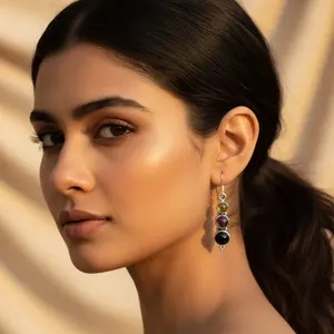 Pendientes de Plata de Ley 925 con Piedras Preciosas, Accesorio de Moda para Uso Diario para Mujer - Product Image 2