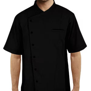Unisex Professional Culinary <b>Uniform</b> Short-Sleeved Chef Coat with Side Mesh Vents for Food Service in Restaurants and Bars - Product Image 1