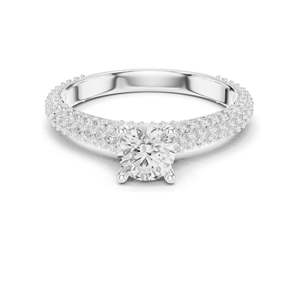 1.52 CT Round Brilliant Lab Diamond Pave-<b>Set</b> Band <b>Ring</b> for Women VVS-VS EF Clarity 18KT, 14KT, 10KT Gold & 925 <b>Silver</b> - Product Image 1