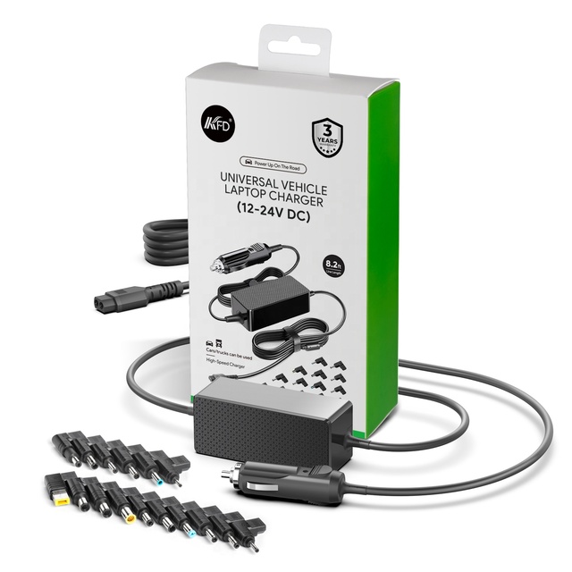 HKY 9V 32V Universal Laptop Car Charger DC Travel Adapter with 16 Dc Tips CE FCC RoHS