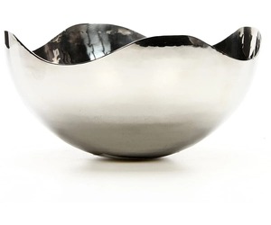 Bol décoratif en argent à bord incurvé de qualité supérieure, élégant présentoir de table pour chocolats, desserts et collations, fabriqué à la main en Inde - Product Image 2