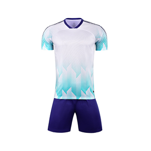 Argentina Soccer Jersey Uniform 100% Polyester V-Neck Half Sleeve Custom Team Name Quick Dry & Breathable <b>Football</b> Shirt - Product Image 2