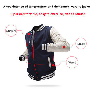 OEM personalizado de alta calidad de manga de cuero Letterman hombres béisbol Varsity Chaquetas niños Varsity CollegeBaseballjacket para los hombres - Product Image 3