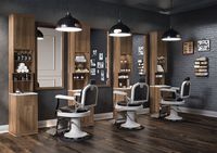 Station de coiffure moderne de luxe avec miroir, en bois durable, réglable, mobilier de salon au design élégant, pour usage commercial en salons de coiffure, directement de l'usine