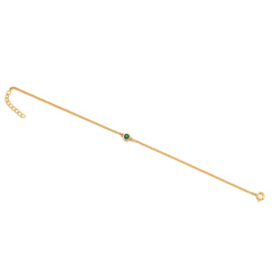 แฮนด์เมดคลาสสิก18K ชุปทองธรรมชาติสีเขียวนิลขนาดเล็กอัญมณีสีเขียวสร้อยข้อมือโซ่เงิน925ทึบของขวัญสำหรับงานปาร์ตี้ - Product Image 2