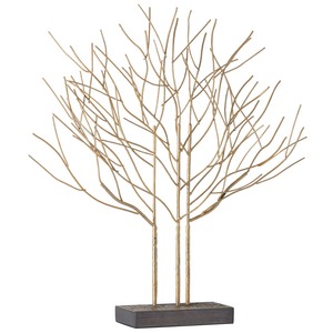 Objet de table moderne en forme de sculpture d'arbre en métal doré élégant qui ajoute une touche artistique inspirée de la nature à des intérieurs élégants - Product Image 1