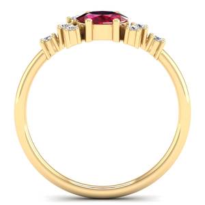 Reyes ขายส่งเครื่องประดับที่ดี14K 18K 22K สีเหลืองทองแหวนหมั้นสำหรับผู้หญิง0.09Ct วงรีตัดทับทิมแหวนวงแหวน - Product Image 4