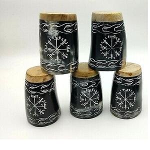 Nouveau design fait à la main naturel buffle et vache corne de boeuf tasse d'agate meilleure qualité Style animal tasse à boire - Product Image 1