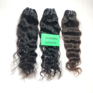 Remy proveedor Natural Color virgen one doner none procesamiento químico paquetes negros extensiones de cabello humano indio ondulado largo - Product Image 3