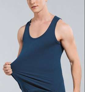 Homme décontracté Singlet gilet maillot de corps couleur unie Gym débardeurs Fitness musculation entraînement coton sans manches chemise maillots de corps - Product Image 2