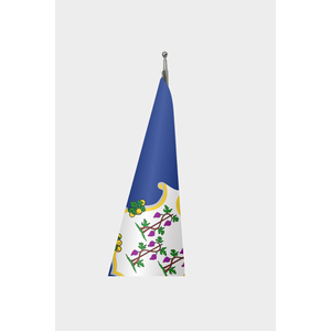 Drapeau d'intérieur officiel du Connecticut, imprimé numériquement sur coton, polyester et soie, avec mât en aluminium - Product Image 3