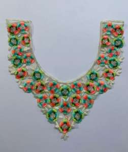 Motifs de cou brodés de luxe pour robes et hauts Décolletés brodés personnalisables pour les fabricants de vêtements qualité 100% - Product Image 1