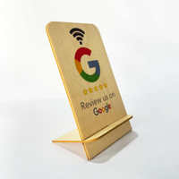 Support d'examen de carte de visite en bois NFC auto-programmable Communication RFID 13.56 MHz pour Google Reviews pour une utilisation professionnelle
