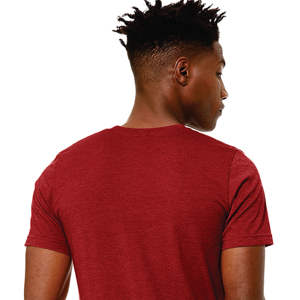 T-shirt CVC unisexe rouge en toile chinée-52% Airlume Cotton, 48% Poly, 4.2 oz - Product Image 6