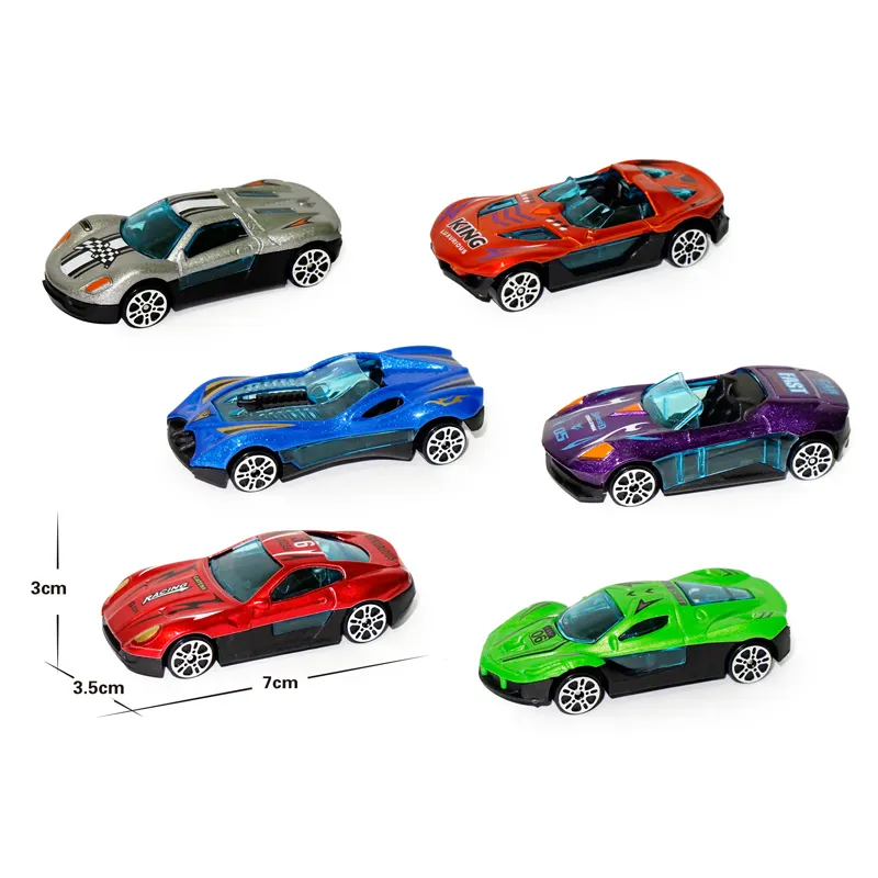 Crianças mais baratas deslizando o atrito modelo mini carro 1:64 Hot Free Wheels Die cast Car Toy 6pcs Alloy Car