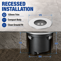 Luminaire LED encastré rond à double lentille 6W-9W en acier inoxydable anti-éblouissement pour éclairage de terrasses, escaliers et espaces de loisirs