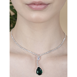 Conjunto de Joyería Fina y Nupcial Chapado en Oro Brillante con Collar de Circonitas Deslumbrantes para Fiestas y Regalos, Diseño de Campanas - Product Image 3
