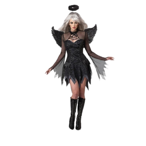 Costume da Cosplay di angelo nero per adulti per eventi di Halloween e Fantasy - Product Image 1