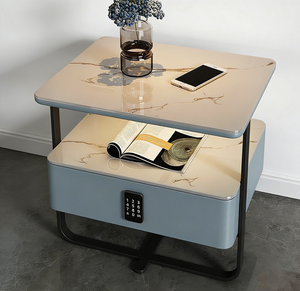 Mesa de Noche Inteligente con Carga Inalámbrica, Luz LED, Cajón con Cerradura Digital, Mueble de Dormitorio, Envío Rápido - Product Image 4