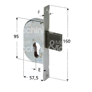 Cerradura con ruedas de 1 giro, solo cerrojo, cilindro con forma no incluida - Product Image 1