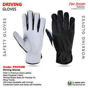 ขายส่งถุงมือขับรถผู้ชายที่ทนทานถุงมือนิรภัยสําหรับงานหนักสําหรับถุงมือหนังคนขับจากปากีสถานในหนังแพะระดับพรีเมียม - Product Image 6