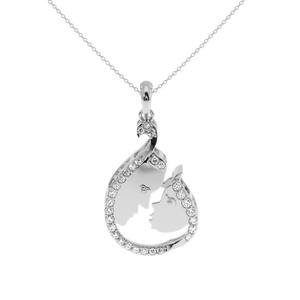 AJRETAIL Colgante de Diamante Madre e Hijo de 0.20 Quilates, Color HI, Claridad VS-SI - Product Image 2