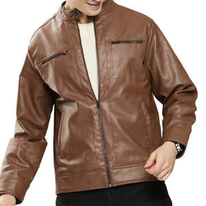 Veste d'hiver en cuir véritable de style durable pour hommes avec une coupe moderne, idéale pour les voyages et les tenues de tous les jours - Product Image 1