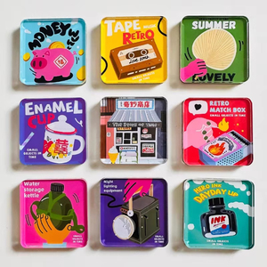 Imanes Retro para Refrigerador YY, Juego de Varias Piezas Cuadradas, Pegatinas Magnéticas de Diseño Vintage, Colección Decorativa Duradera - Product Image 2