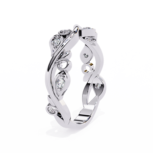 Anillo de Boda de Diamantes Curvos de Oro de 18K para Mujer, Anillo de Compromiso con Diamantes Naturales en Racimo, Joyería de Moda - Product Image 6