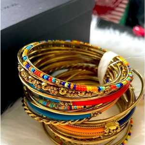 Juego de brazaletes de latón de resina de alta calidad hechos a mano, brazalete de resina Vintage Chapado en latón para niñas, ropa de fiesta, artículo de regalo para mujeres - Product Image 4