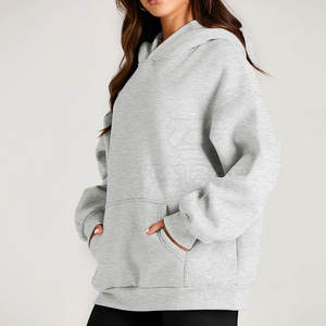 Sudaderas Extra Grandes Personalizadas para Mujer, Talla Grande, Invierno, 100% Algodón, Color Sólido, Transpirables, con Logotipo Frontal - Product Image 4