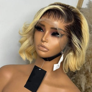วิกผมบ็อบสั้นผมมนุษย์วิก<span class=keywords><strong>ผม</strong></span>แท้แบบไม่มีกาวด้านหน้าวิกผมสีบลอนด์สำหรับผู้<span class=keywords><strong>หญิง</strong></span><span class=keywords><strong>ผม</strong></span>ดิบอินเดีย - Product Image 3