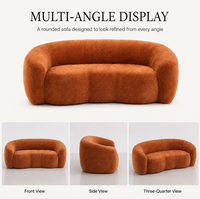 Canapé moderne incurvé au design arrondi, en tissu doux, avec assise profonde, confortable, pour salon, chambre à coucher, chambre d'amis, meubles