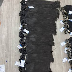 Mèches naturelles lisses à trame machine, cheveux humains péruviens, double dessin, peuvent être décolorés et teints - Product Image 5