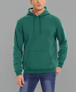 Sweat à capuche lourd hommes 380 GSM tissu épais sweat à capuche uni personnalisé pour une utilisation en extérieur épaule tombante Streetwear avec couche intérieure polaire - Product Image 3