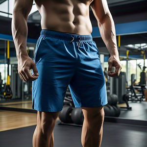 Vente en gros de shorts légers pour hommes, shorts de fitness d'été pour hommes, taille haute avec cordon de serrage, shorts en polyester 100% coton - Product Image 4