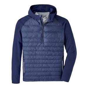 Veste matelassée d'hiver pour homme en toile imperméable et coupe-vent avec fermeture éclair semi-zippée et doublure en fourrure de mouton, style décontracté - Product Image 1