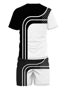 Camiseta y pantalones con logotipo personalizado para hombre, chándal de dos piezas, pantalones cortos para hombre, chándal, ropa deportiva de verano - Product Image 2