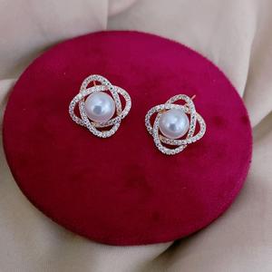 ต่างหูแฟนซีสีเงินพร้อมต่างหูเพทายประกายแฟนซีต่างหูผู้หญิงสำหรับปาร์ตี้สวมใส่เครื่องประดับแฟชั่นกับหินเพทาย - Product Image 1