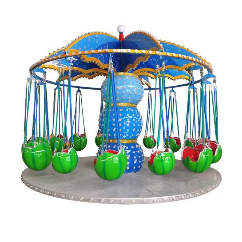 Hot Sale Kids Amusement Equipment Swing Flying Chair Ride Outdoor Playground Shopping Mall Small Rotating Flying Chair Ride