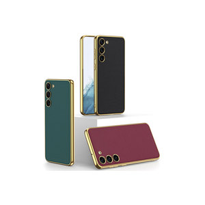 Étui LCKC Fusion pour Samsung Galaxy S23, aspect cuir premium, électroplaqué, anti-traces de doigts, coque de protection PC de luxe - Product Image 6