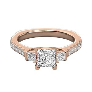 แหวนหมั้นหิน3ชิ้นประดับเพชรและเจ้าหญิงทรงกลม - Product Image 3