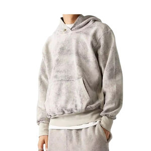 100% coton Tech polaire pull lavage à l'acide sweats à capuche sweat kangourou poche Hip Hop à manches longues cravate teinture hommes sweats à capuche chandails - Product Image 4