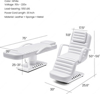 Table de massage électrique moderne de luxe, salon de beauté, lit de beauté pour le visage, lit pour les cils, pour spa, tatouage, épilation et extension de cils
