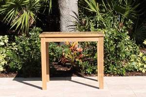 Juego de Mesa de Comedor Cuadrada de Madera de Teca Sólida para Exteriores, 4 Asientos, Muebles de Jardín Cómodos, Duraderos y Resistentes a la Intemperie - Product Image 6