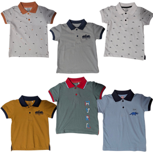 Polo en coton pour garçons, T-shirts pour enfants, avec logo imprimé dessin animé, vente en gros, fabricant Bangladesh - Product Image 1
