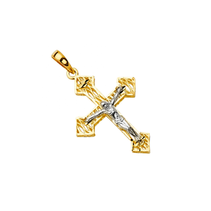 14K dos tonos oro Jesús crucifijo Cruz encanto colgante clásico nuevos diseños de tendencia para Mujeres Hombres niños-joyería de moda para - Product Image 3